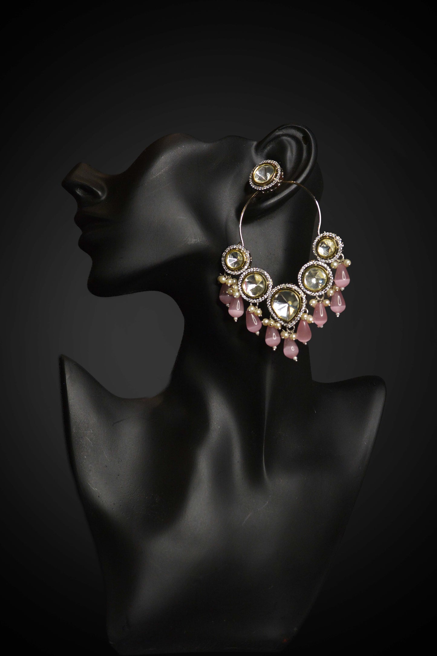 Pink Crystal Gleam Earrings