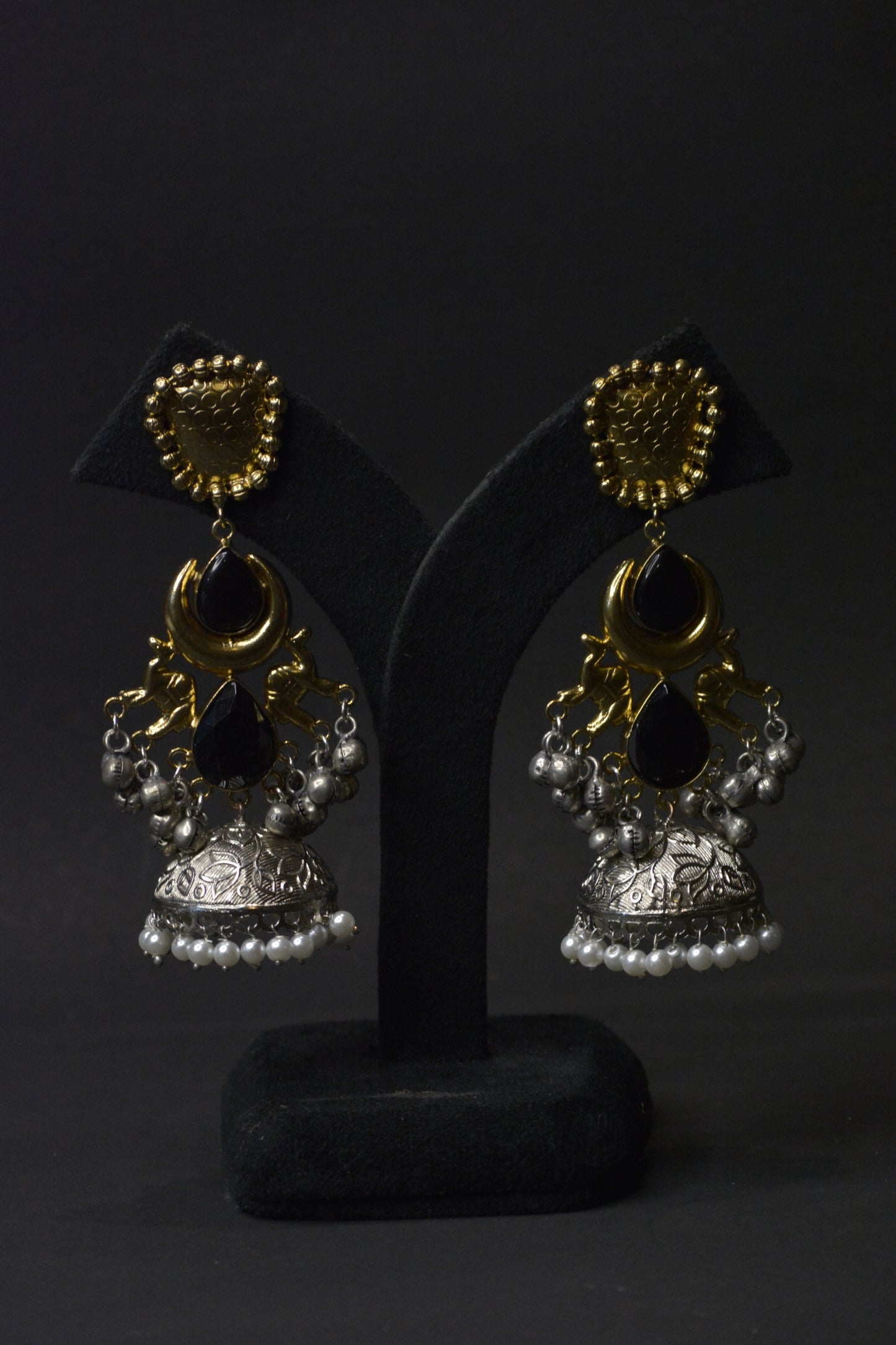 Lightweight Gold & Silver luxe Jhumkas