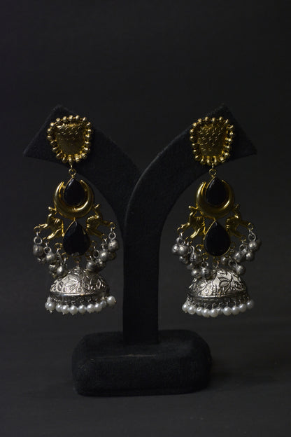 Lightweight Gold & Silver luxe Jhumkas