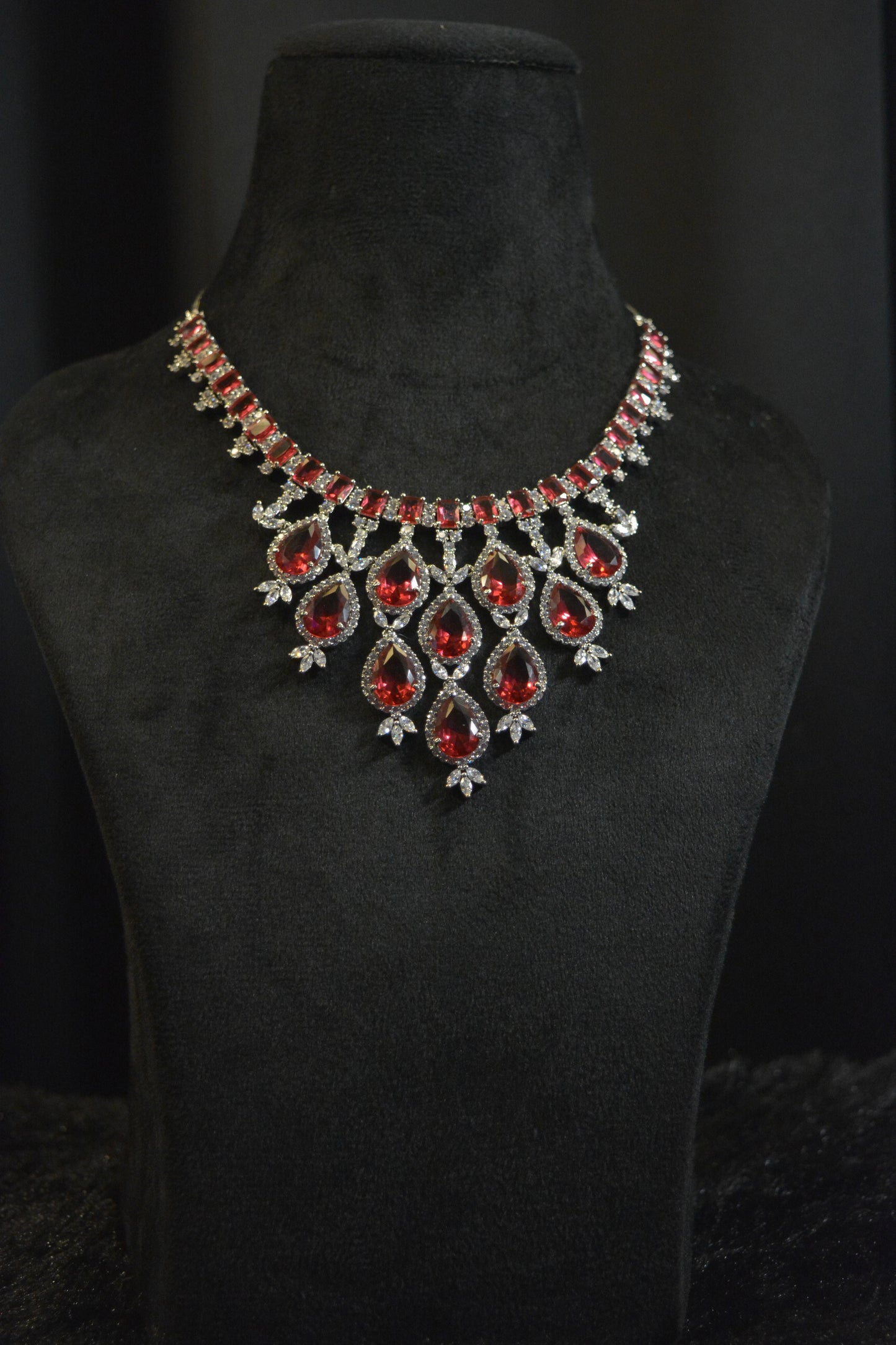 American Diamond Crimson Luminescence Necklace