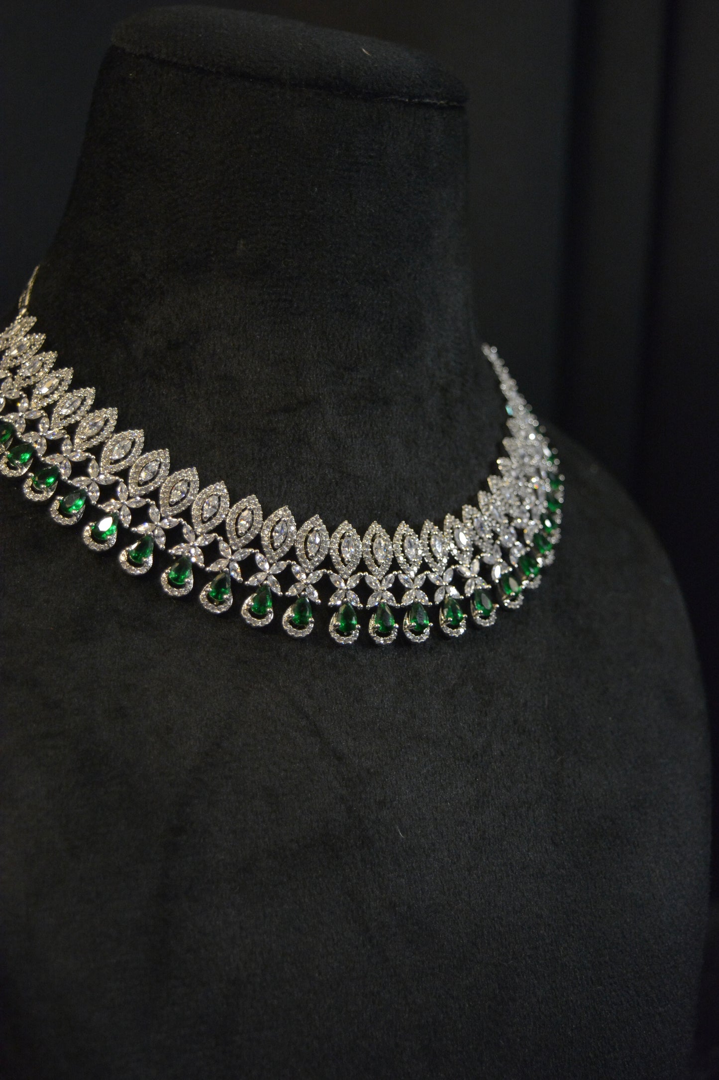 American Diamond Radiant Green Necklace