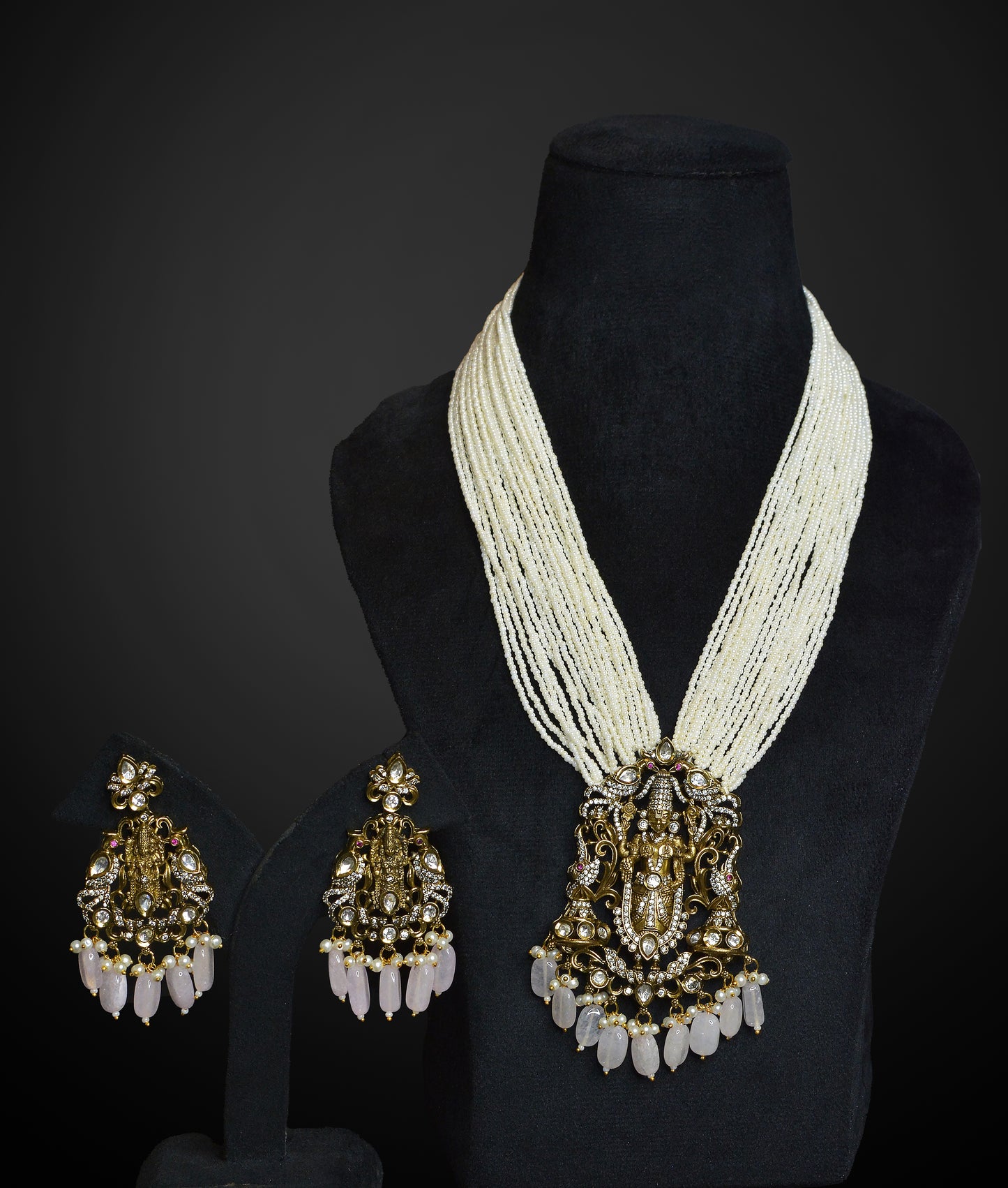 Regal Goddess Temple Necklace Set