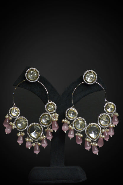 Pink Crystal Gleam Earrings