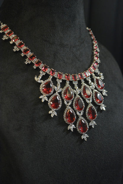 American Diamond Crimson Luminescence Necklace