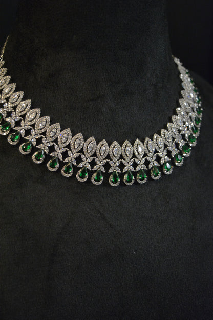 American Diamond Radiant Green Necklace