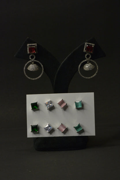 Changeable Multi-Color Earring Set with 4 Extra Studs