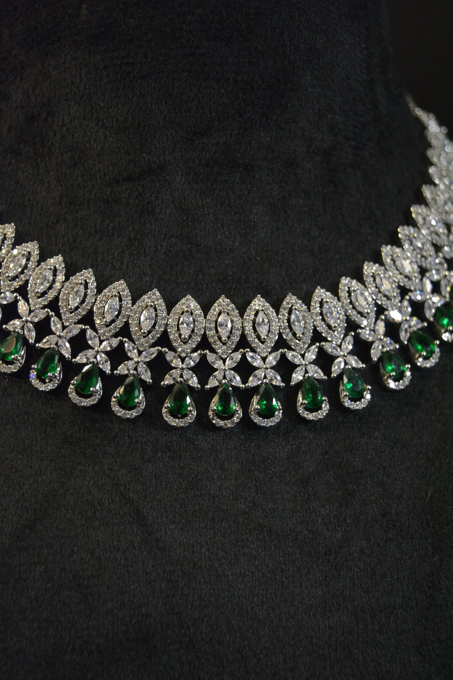 American Diamond Radiant Green Necklace