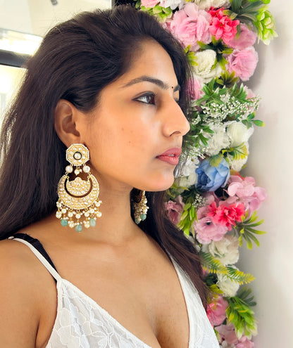 Rajkumari Chandbali Polki Earrings