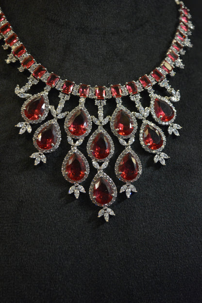 American Diamond Crimson Luminescence Necklace