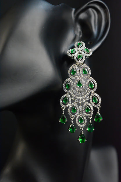 Premium Emerald Chandelier Earrings