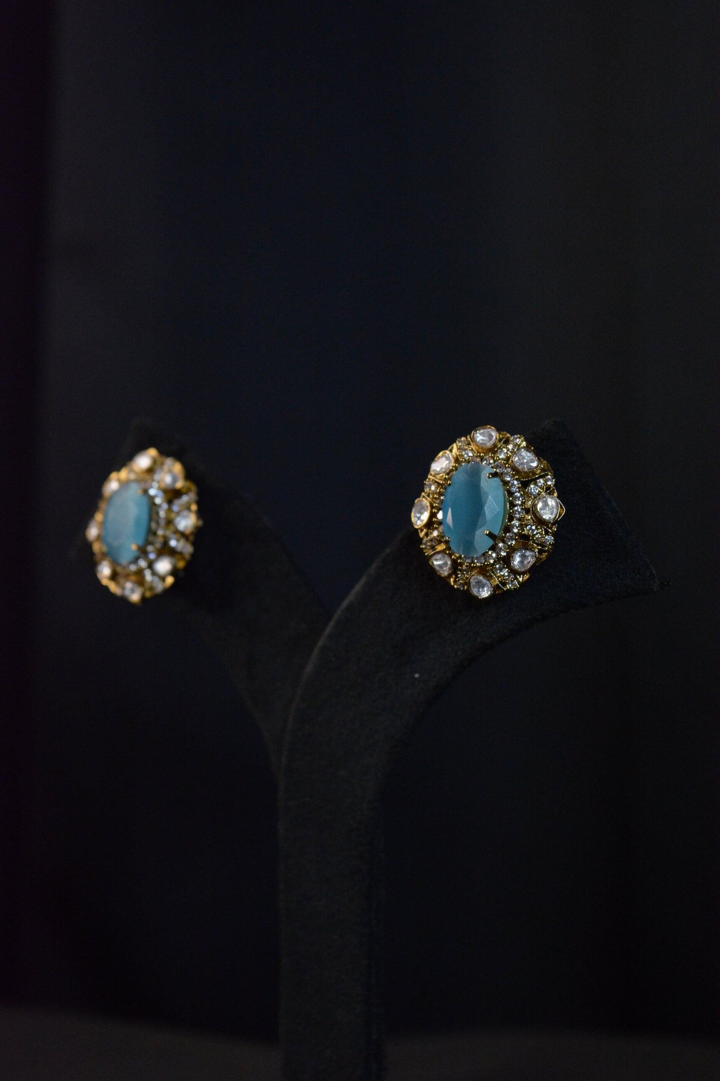 Premium Aqua Stone Studs