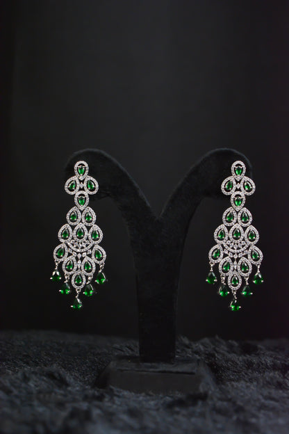 Premium Emerald Chandelier Earrings