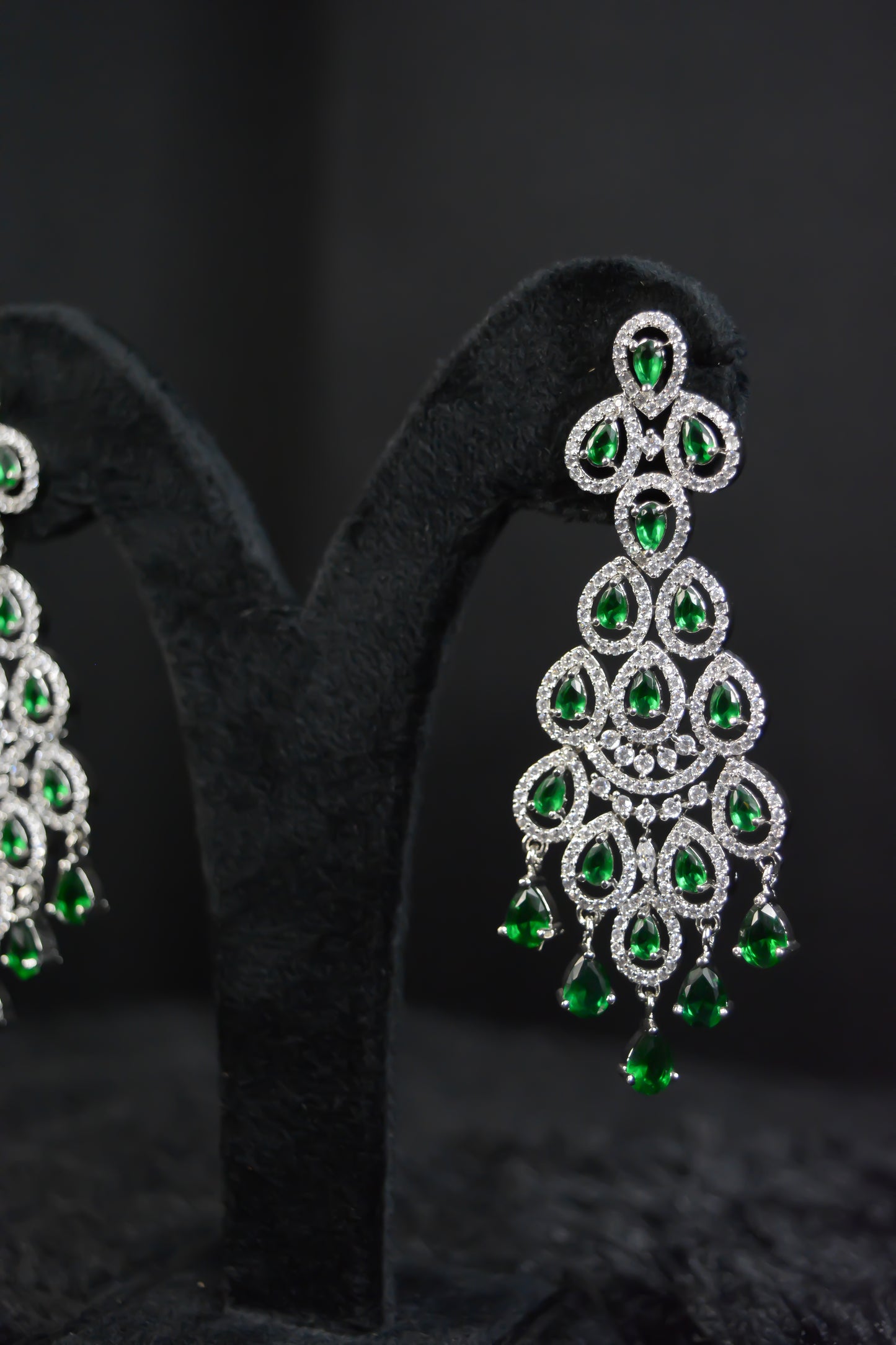 Premium Emerald Chandelier Earrings