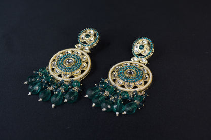 Emerald Green Bloom Floral Earrings