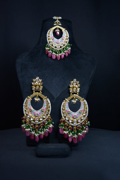 Premium Maharani Sahiba Earrings with tika