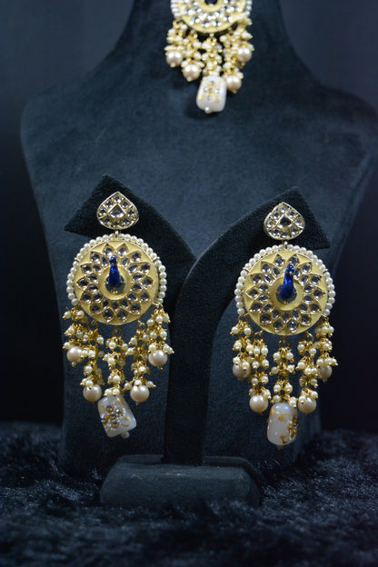 Feathered Frost Peacock Earrings with Tika