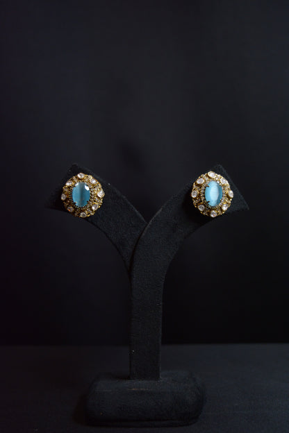 Premium Aqua Stone Studs