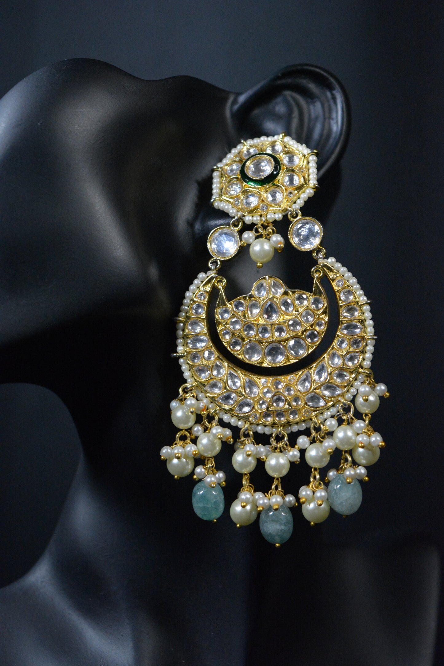 Rajkumari Chandbali Polki Earrings