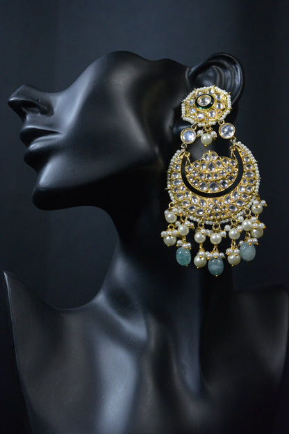 Rajkumari Chandbali Polki Earrings